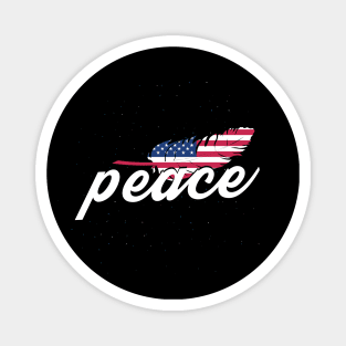 Peace American Flag Dove Feather Magnet